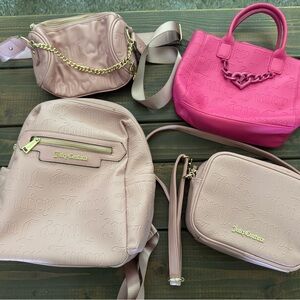 Juicy Couture Pink Backpack and Purse Bag Set Bundle